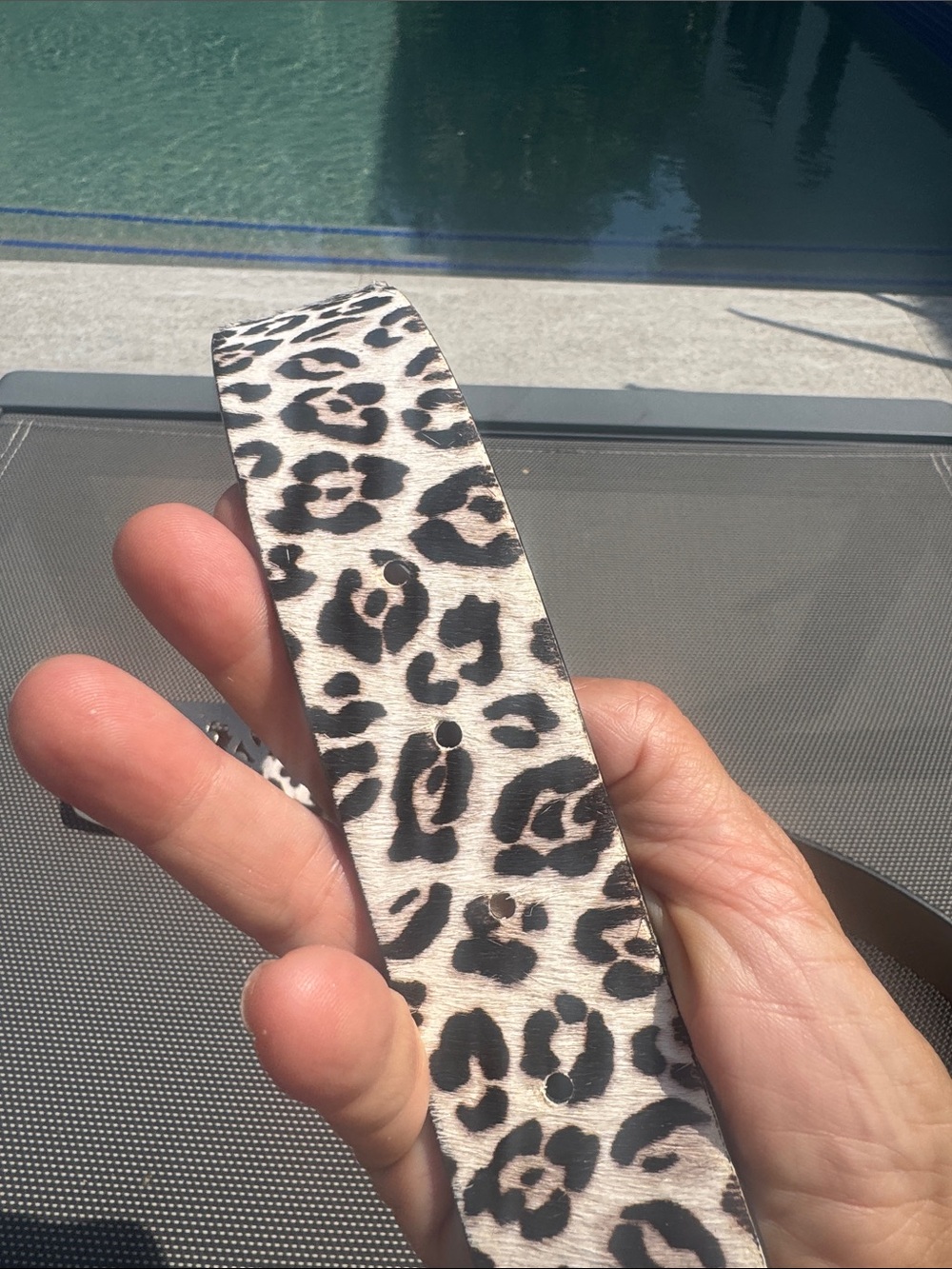 Leopard Print Belt with Ornate Gold Buckle - Picture 4 of 9